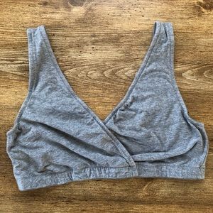 Motherhood Maternity Wrap Nursing Sleep Bra Grey (Lg)